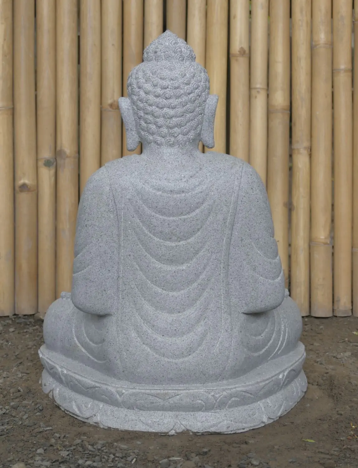  Product image 4 of the product “Seated Buddha made of Riverstone in Dhyana position - gesture of meditation, H.62 cm, natural. ”